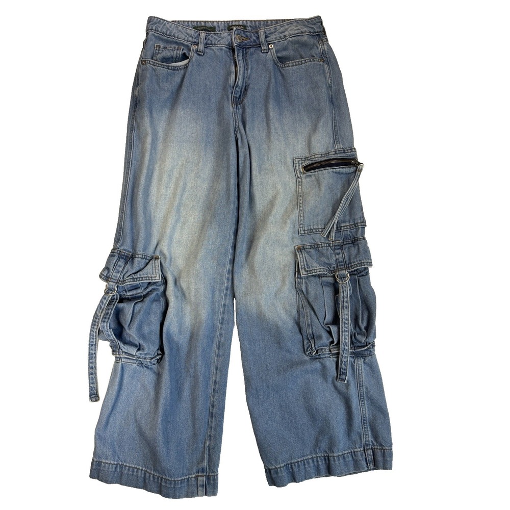 Wild Fable Women's‎ 6 Cargo Baggy Blue Jeans Urban Streetwear Festival Grunge